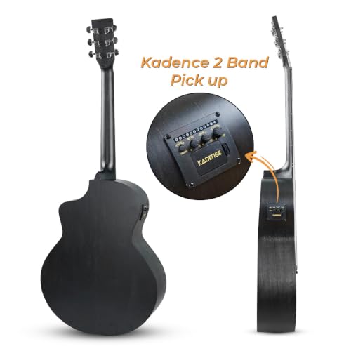 Image of Kadence A06EQ-N-TMBK Acoustica 40 inch Electro Acoustic Guitar - Matte Black