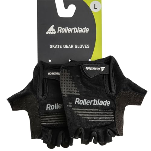 Rollerblade Skate Gear Gloves, Inline-Skate Handschoner, Inliner Handschuhe für Damen und Herren, Unisex, Schwarz, L