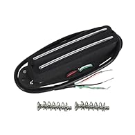 Dual Hot Rail Style Twin Coil Humbucker Pickup for ST/TL-TE Electric Guitar. Magnets: Alnico 5, wax potted to eliminate any unwanted feedback and noise. Resistance: total is 6-7k ohms. Color: black pickup. 4-conductor wires, the black wire for signal...