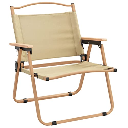 Chaise de camping pliante Oxford Lot de 2 avec structure en acier noir