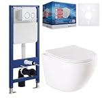 sanicomfort – sanicomfort Wand WC-Set Aliki + Vorwandelement inkl. runder 