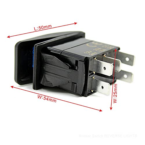 FABOOD F Waterproof 5 Pin DARK SIDE LIGHTS Rocker Switch Laser SPST ON/OFF Two LED Backlit Blue Light 20A 12V For Automotive Motorcycle Truck Boat Marine Off-Road ATV Replace Kit (with Jumper Wire) - Thumbnail 5
