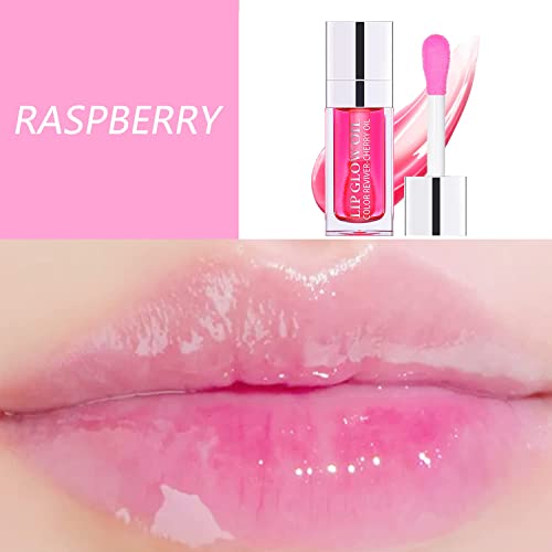 Sea-Maid Plumping Lip Oil, Hydrating Lip Gloss Tinted Lip Balm Transparent Lip Care, Big Brush Head Glitter Shine, Long Lasting Nourishing Non-Sticky Fresh Texture #TOP1