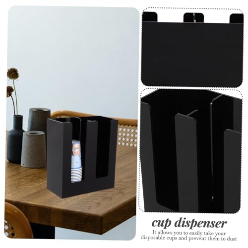 Porte-gobelet en acrylique noir mural pour en finir avec le désordre des verres jetables
