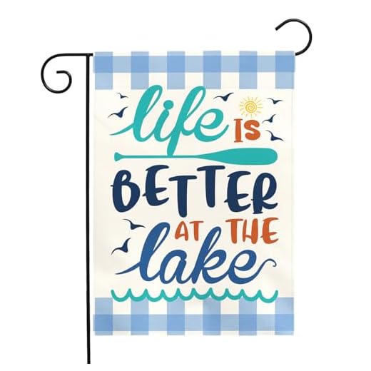Dacawin Life Is Better at the Lake Garden Flag Lake House Yard Flags Summer Coastal Cabin Dock Porch Patio Welcome House Banner Rustic Farmhouse Lakefront Home Outside Decoration 12x18 Inch