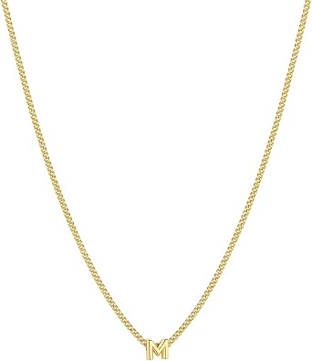 gorjana - Wilder Mini Alphabet Necklace - 18k Gold-Plated or Silver-Plated Brass - Personalized Initial Charm - Secure Closure, Adjustable Length - Timeless Elegance