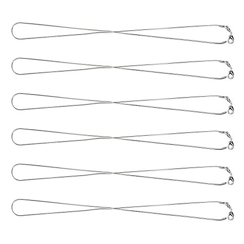 Outus 24 Pack Silver Plated Snake Chain Necklace with Clasp for Jewelry Making, 1.2 mm (18 Inches)