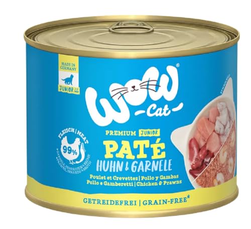 Produktbild von WOW CAT Junior Huhn & Garnele - 6 x 200 g