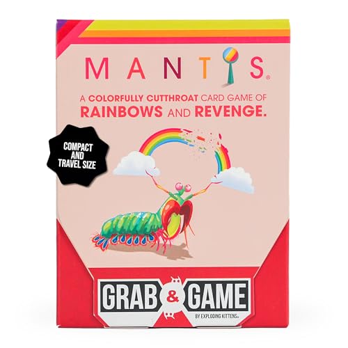 Image of Exploding Kittens Mantis Grab and Game 2-4 Players, Ages 7+ | Steal or score in this compact, travel-friendly Mantis. Quick to learn, colorful, and great for road trips or camping.