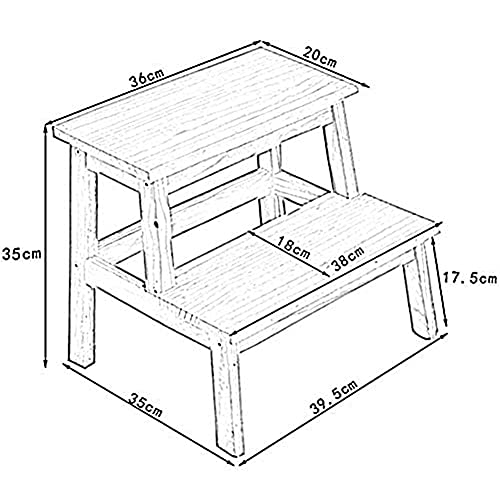 Taburete de escalera de madera con 2 niveles para armarios y hogar 8