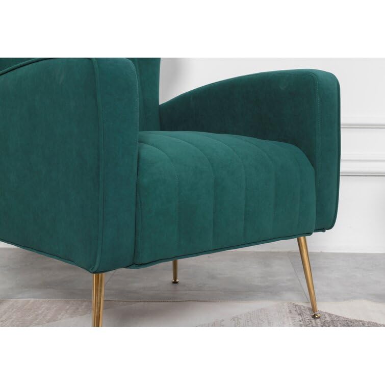 Image of Lakdi The Furniture Co Lounge Chair | Upholstered Velvet Accent Chair for Living Room & Home | Indoor & Outdoor Relaxation | Modern Durable Design | 5 Years Warranty | Free Assembly