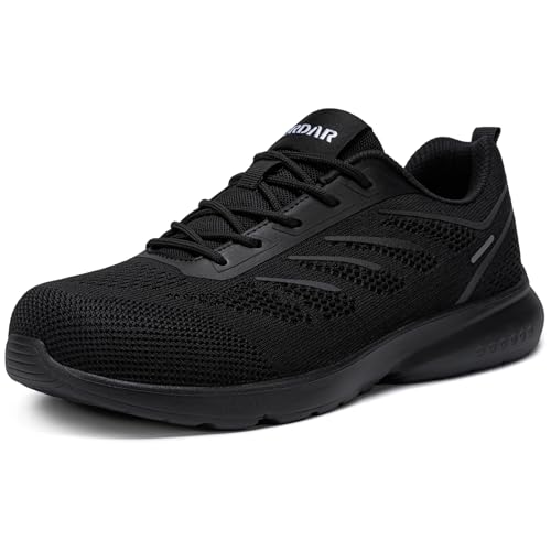 LARNMERN PRO Zapatos de Seguridad para Hombre Transpirables Ligeros Deportivos con Punta de Acero Negro Clásico 47 EU ⭐
