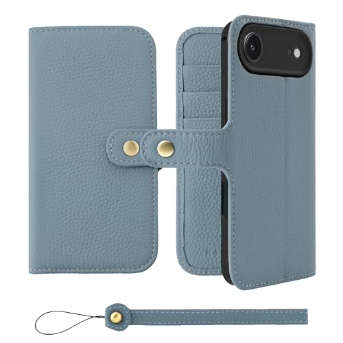 HANATORA for iPhone 17Air �P�[�X �蒠�^ �{�v �X�}�z�P�[�X �X�}�z �X�^���h �X�g���b�v �t�� �V�������N�J�[�t���U�[ �x���g���� �}�O�l�b�g�Ȃ� �u���[�O���[ H0XB-17Air-BlueGray �M�t�g �a���� ���� �j��