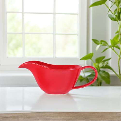 Tazón mezclador con pico de porcelana rojo miniatura 7