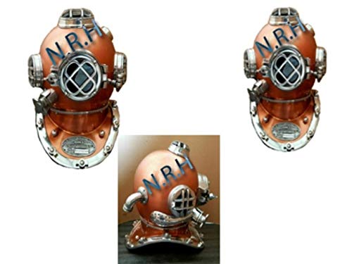  Casco subacqueo subacqueo Deep Sea Maritime Scuba Rame Finitura Casco