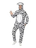 Smiffys-31672M Disfraz de dálmata, Incluye Enterizo con Capucha, Color Negro y Blanco, M - Tamaño 38'-40' (Smiffy'S 31672M)