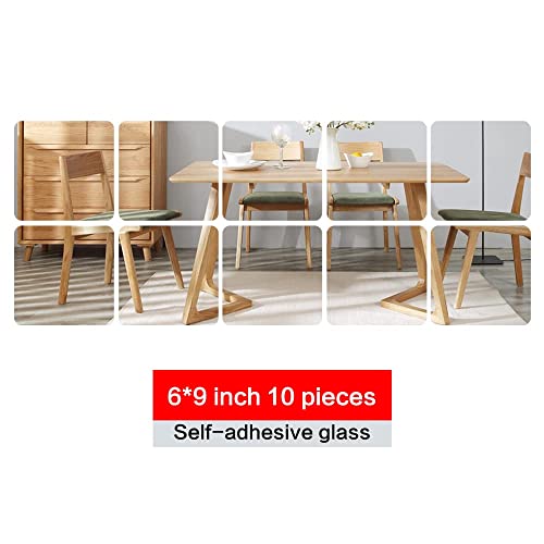 Wangshun Silver Acrylic Non Glass Mirror Sheets Self Adhesive Tiles Wall Sticky Full Length Mirror Frameless Home Gym Kids Safe Mirror(6X9Inches,(10-Pack)) #TOP7