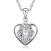 Produktbild Personalisierte Foto Kette Halskette Name Halskette Herz Anhänger Kundenspezifische Silber für Paar Freund Familie Geburtstag Valentinstag Muttertag Weihnachten Frauen Geschenk (Heart-shaped 3)