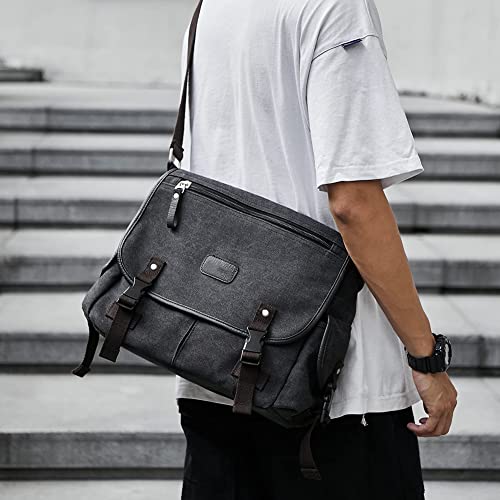 AIZHIYI Bolsa tiracolo masculina tiracolo feminina de lona mensageiro bolsa de ombro para laptop, Pr