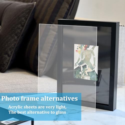 QEEYON 10 Stück Acrylglas Platte A5, Transparent Acrylplatte 1mm, Quadratische Acrylglas 1mm Acrylscheiben für Bilderrahmen Glas Ersatz, Projektausstellung, Malerei 21x14.8cm