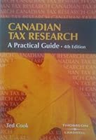 Canadian Tax Research: A Practical Guide 0459279424 Book Cover