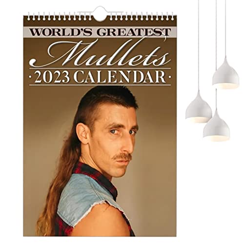 Cipliko Wandkalender 2023 | Kalender 2023 zum Aufhängen mit lustigen Vokuhila-Haarschnitt-Bildern | Einfach aufzuhängendes, schrulliges Planer-Geschenk mit Platz für Notizen für Büro, Zuhause, Schule Cover