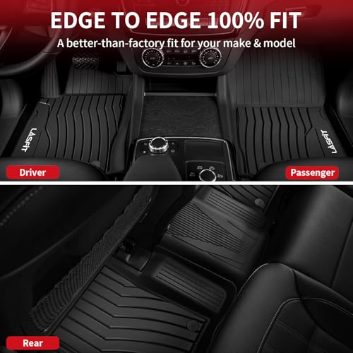 Image of LASFIT Floor Mats for Mercedes Benz GLE 2016-2019 & ML Class 2012-2015 | Fit for GLE & ML 350 /400 /63 AMG S, All Weather TPE Non-Slip Easy to Wash, 1st & 2nd Row Car Mats, Black