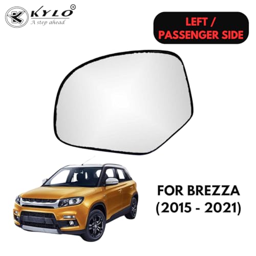 Image of Kylo Brezza (2015-2021) Passenger Side (Left Side) Car Side Mirror Glass /Tukdi /Sub Mirror Plate