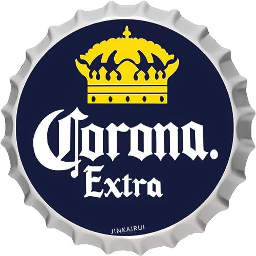 Retro Metal tin Sign Corona Extra Decorative Bottle Caps Metal Tin Signs For Home Cave Garage bar Wall Decoration Vintage Metal Sign 13.8"Inches