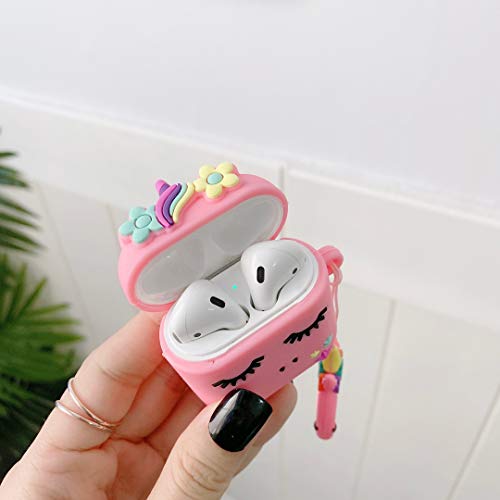 Awin Case Unicorn Case For Airpods/Airpods 2 Case,3D Cute Cartoon Soft Case,Kawaii Kids Girls Women Animal Unicorn Soft Silicone Case For Airpods Case/Airpods 2 Case (Pink Unicorn) #TOP4