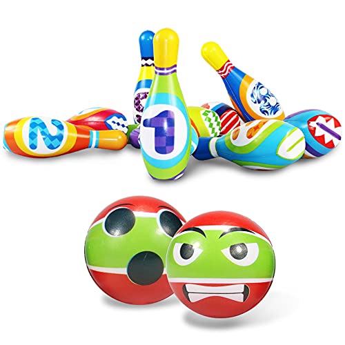 UNIQUE KIDS Bowling Set for Toddlers - Sports Toy Active Game for Birthday Party - Fun Eductional Games, Outside Games or Indoor Toy for Kids Gifts for 3 4 5 6 Year Olds Children Boys & Girls - Thumbnail 2