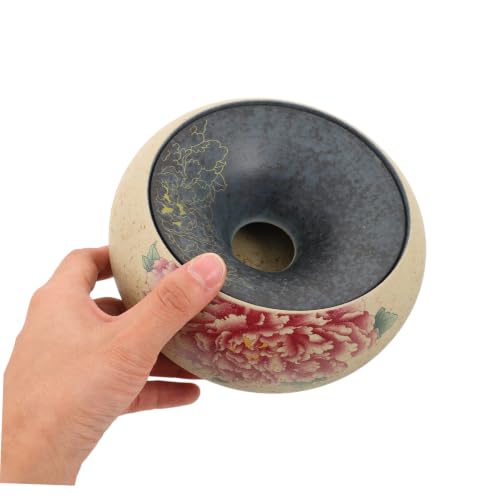 BETOOKY Ceramiczny Retro Popielniczka z Lejkiem Popielnik z Orientalnym Wzorem Kwiatowym Styl Chiński Biurko i Do Użytku Wewnętrznego