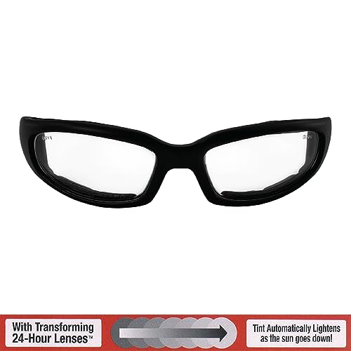 Global Vision Chicago 24 Sun Photochromic Padded Motorcycle Riding Glasses Clear to Smoke2