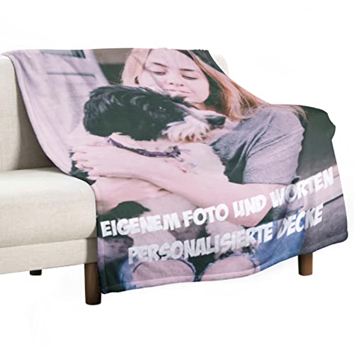 Personalisierte Decke, Fotodecke mit Eigenem Foto, Individuelle Decke mit Foto und Worten Geburtstage und Weihnachten Personalisierte Geschenke für Mama, Papa, Kind, Liebhaber, Freund, 200x230cm Cover