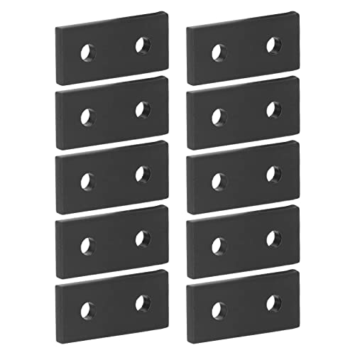 Flache Ankerplatte, Flache Ankerplatte, 10 Stück, 2 Löcher, Aluminiumlegierung, Schwarz, Tragbar, Rostfrei, Korrosionsbeständig, Langlebig, ohne Klammern und Balkenaufhänger (2020)