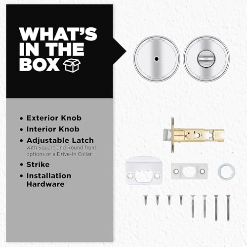 Kwikset Maven Interior Privacy Door Knob with Lock, Round Door Handle for Bathroom and Bedroom, Polished Chrome Keyless Turn Lock Doorknob, with Microban Protection by Kwikset - Image 5