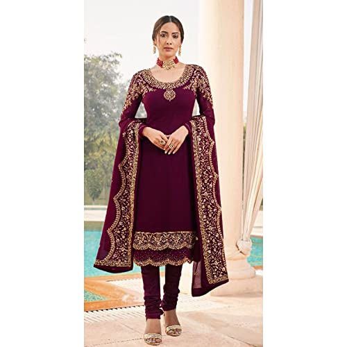 Stylish Bollywood Designer Indian Pakistani Women's Wear Unsewn Churidar Salwar Kameez Dupatta Suits2
