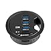 WDX 2.5" Grommet Hole in Desk USB 3.1 Gen I 3 Port Hub BC 1.2 USB Charger with SD Card Reader