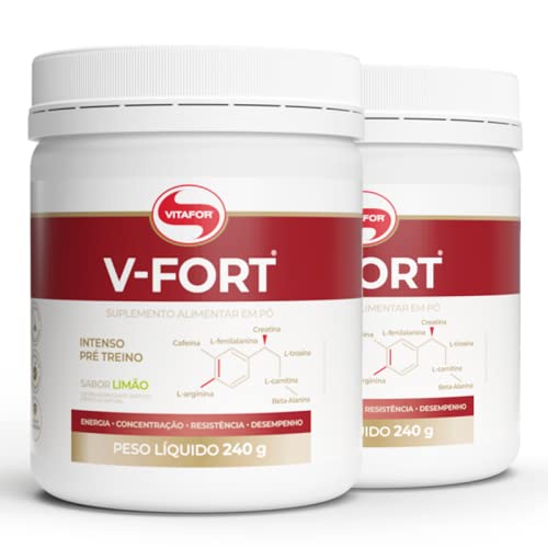 Kit 2 V-Fort - Intenso Pré treino Vitafor 240g Frutas Vermelhas