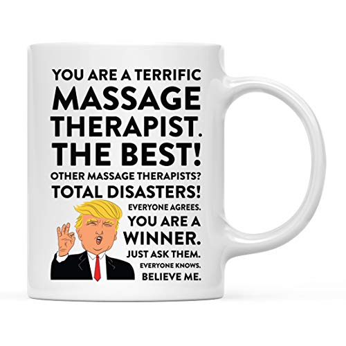 Andaz Press 11oz. Funny President Trump Coffee Mug, Massage Therapist, 1-Pack, Includes Gift Box, Christmas Birthday Graduation Novelty Drinking Cup Gift Idea