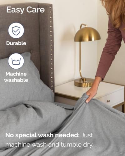 Image of Extra Deep Flex Top Split Head King Sheet Set - 6 Piece Breathable and Cooling Sheets - Hotel Luxury Bedding for Women, Men, Kids & Teens - Easy Secure Fit - Extra Deep Pockets - Heathered Grey