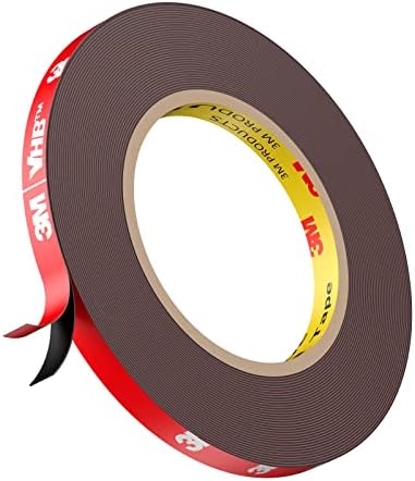 Double Sided Tape, Heavy Duty Mounting Tape Waterproof Foam Tape, 33FT Length, 0.39IN Width for LED Strip Lights, Home Decor, Office Decor, Made of 3M VHB Tape