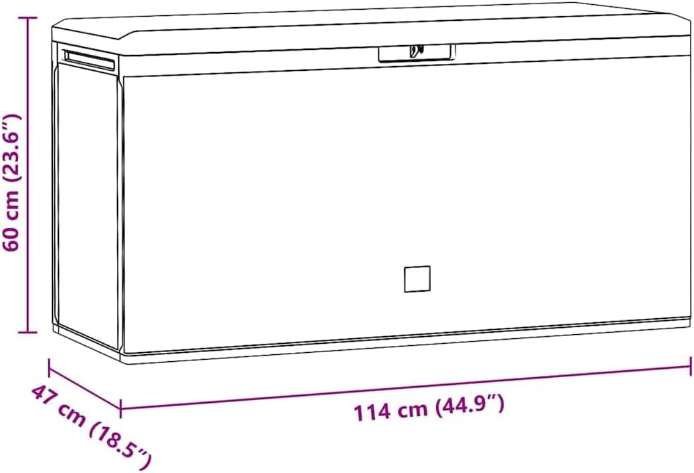 Brown Polypropylene Outdoor Storage Box Medium 290 Liter Capacity Rectangular Deck Box for Garden and Patio Storage Chest with Textured Finish