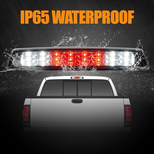 Image of Third 3rd Brake Light LED for 1994-2001 Dodge Ram 1500 /2500 /3500, High Mount Rear Brake Lights Assembly, Waterproof Center Cab Cargo Lamp Stop Light (Smoke)