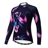 Weimostar - Maillot de ciclismo de manga larga para mujer y mujer, con cremallera, transpirable, de secado rápido, talla M