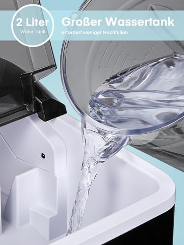 Bild 4 - Eiswürfelmaschine Testsieger 2024, 14 kg 24 Stunden, 9 Eiswürfel in 6-8 Minuten, Gerauscharmer Betrieb, 120W Ice Maker mit Schaufel u. Korb, Eiswürfelbereiter für Zuhause, Büro (Dunkelgrau)