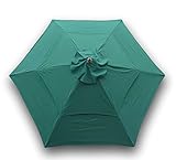 Double Vented 9ft Umbrella Replacement Canopy 6 Ribs in Green (Canopy Only)