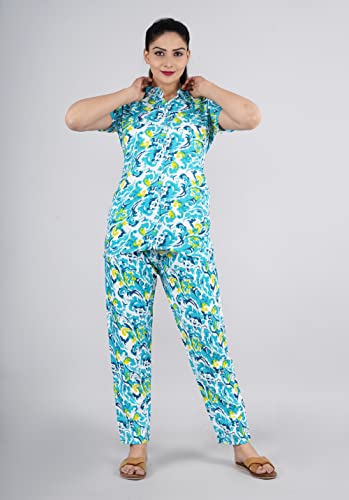 Image of BLACK MACY Women's Rayon Printed Night Suit Set