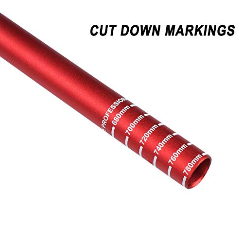 FIFTY-FIFTY Mountain Bike Riser Handlebar, Aluminum Alloy MTB Handlebar, 31.8mm Diameter, 780mm Wide Bicycle Bar (Red, 35mm Rise) - Thumbnail 4