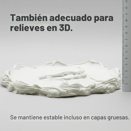 Miniatura 4 de Viva Decor Pasta Texturizada Fina 1200 G Color Blanco Mate Muy Fina Pasta A Base De Agua Para Estructura De Superficies En Relieve Hasta Plástico Para Creadores Y Artistas Fabricado En Alemania
